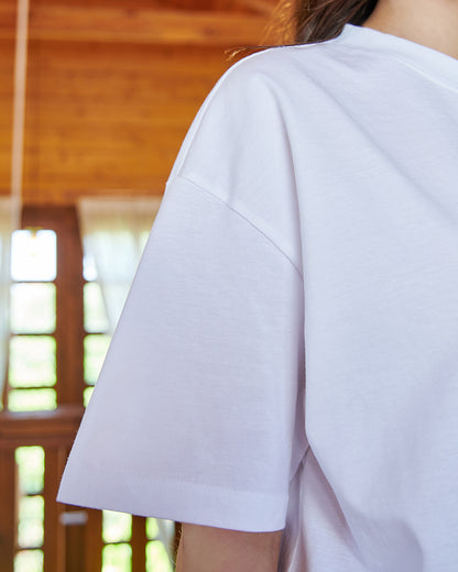 Women's White Attempting To Adult Graphic Printed Oversized T-shirt